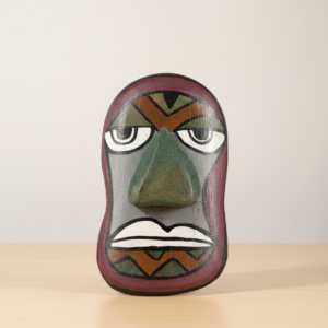 Bamboo Mask Painting #4 Hand-Painted on Bamboo (approx 4 Inches Height)