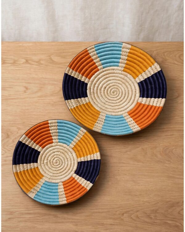 Multi #2 - Sabai Art Handwoven Wall Decor - Set of two (10", 8")