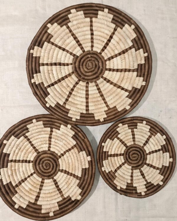 Brown - Sabai Art Handwoven Wall Decor - Set of three (12", 10", 8")