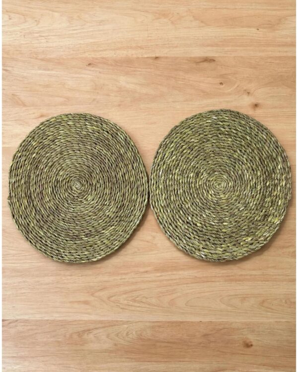 Natural - Sabai Art Handwoven Dining Mats -  2 Table Mats (12")