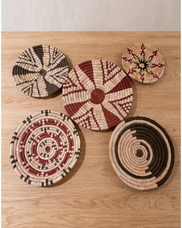 Multi Sabai Art Handwoven Wall Decor - Set of Five (12"*1, 10"*4)