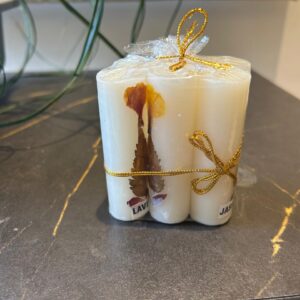 Round candle white- small - Mix fragrance - 2 cm diameter 6 cm height - Set of 6
