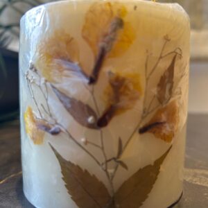 Round candle white- small - Jasmine fragrance - 8 cm diameter, 8 cm height - 1 piece