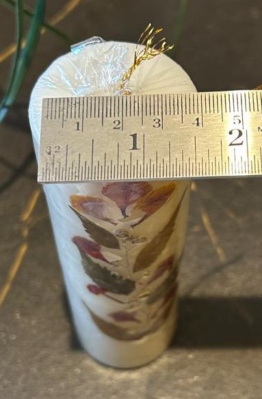 Round candle white- Large - 4 cm diameter, 15 cm height - 1 piece - Image 2