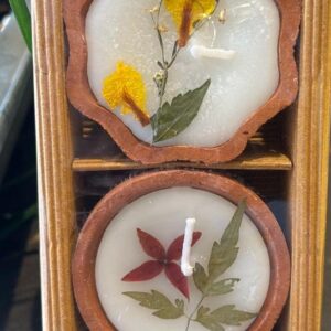 Gift Pack - white - set of 2 big diya candle