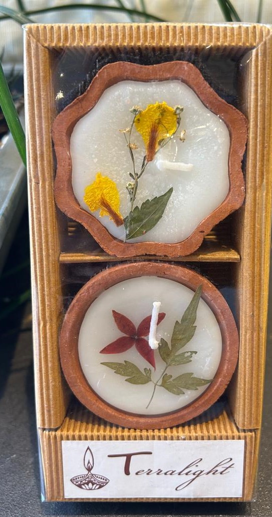 Gift Pack - white - set of 2 big diya candle