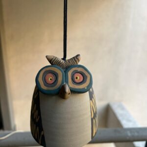 Owl, The Night Listener - Nerikomi Hanging Bell