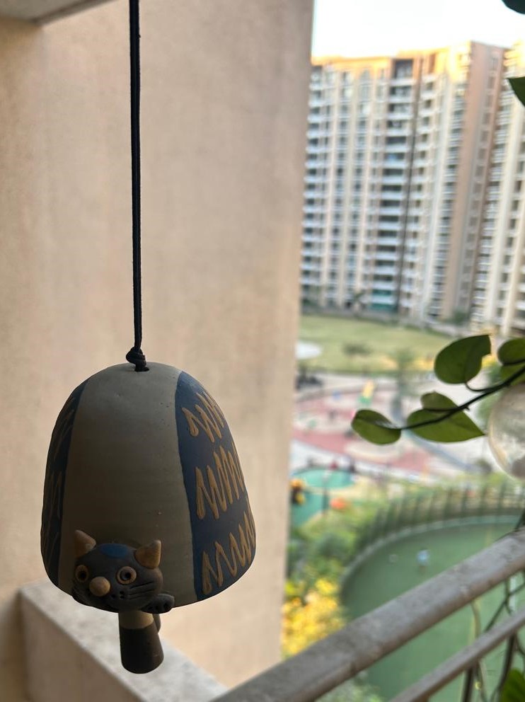 Whispering Cat - Nerikomi Hanging Bell - Image 2