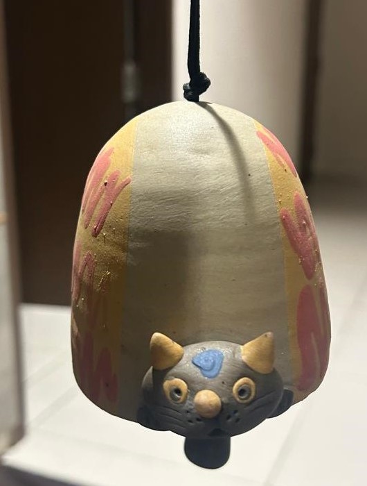 Whispering Cat - Nerikomi Hanging Bell