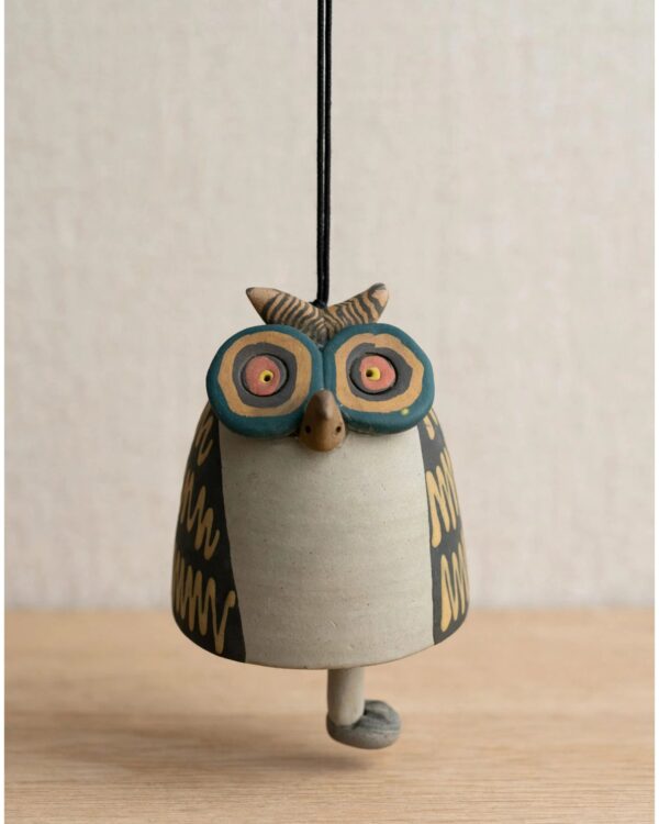 Owl, The Night Listener - Nerikomi Hanging Bell