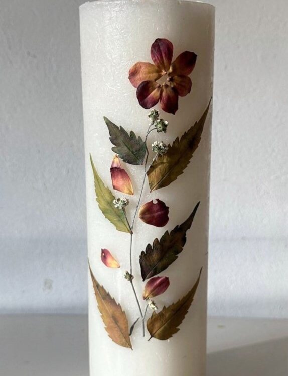 Round candle white- Large -  4 cm diameter, 15 cm height - 1 piece