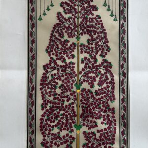 Tree of Life #2 - Pattachitra Art - Tussore Silk Painting - 6*16 inch - In Silk Cloth - Unframed