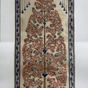 Tree of Life #26 - Pattachitra Art - Tussore Silk Painting - 6*16 inch - In Silk Cloth - Unframed