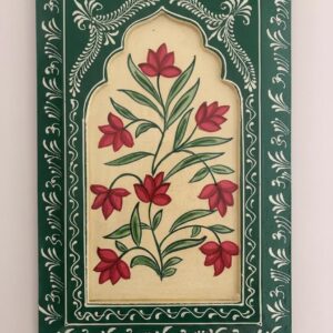 Handpainted Floral in green - Wooden Wall Frame (8inch * 12 inch)