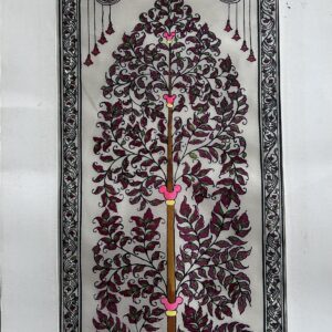 Tree of Life #30 - Pattachitra Art - Tussore Silk Painting - 6*16 inch - In Silk Cloth - Unframed