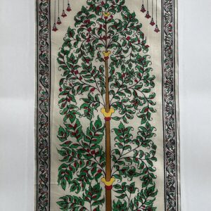 Tree of Life #38 - Pattachitra Art - Tussore Silk Painting - 6*16 inch - In Silk Cloth - Unframed