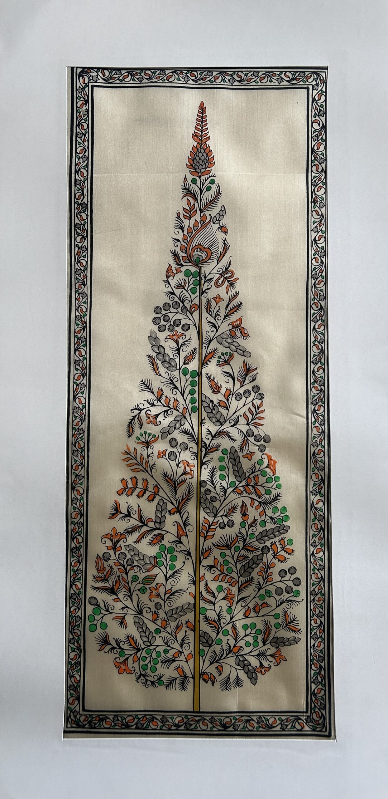 Tree of Life #7 - Pattachitra Art - Tussore Silk Painting - 6*16 inch - In Silk Cloth - Unframed