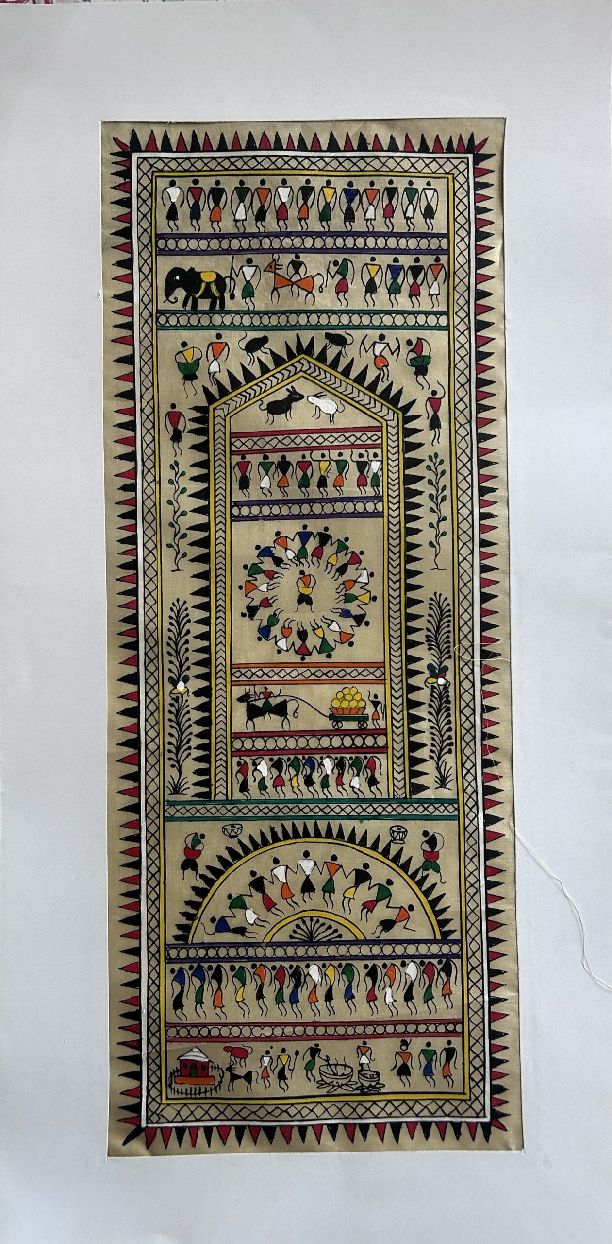 Tree of Life #5 - Pattachitra Art - Tussore Silk Painting - 6*16 inch - In Silk Cloth - Unframed