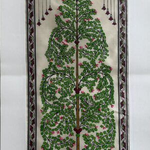 Tree of Life #35 - Pattachitra Art - Tussore Silk Painting - 6*16 inch - In Silk Cloth - Unframed