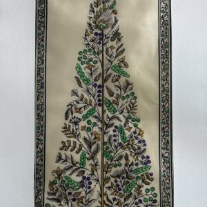 Tree of Life #17 - Pattachitra Art - Tussore Silk Painting - 6*16 inch - In Silk Cloth - Unframed
