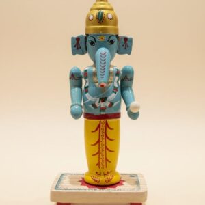 Chinnapatna Standing Ganesh Ji Idol - Wooden Figurine (9 Inch tall)