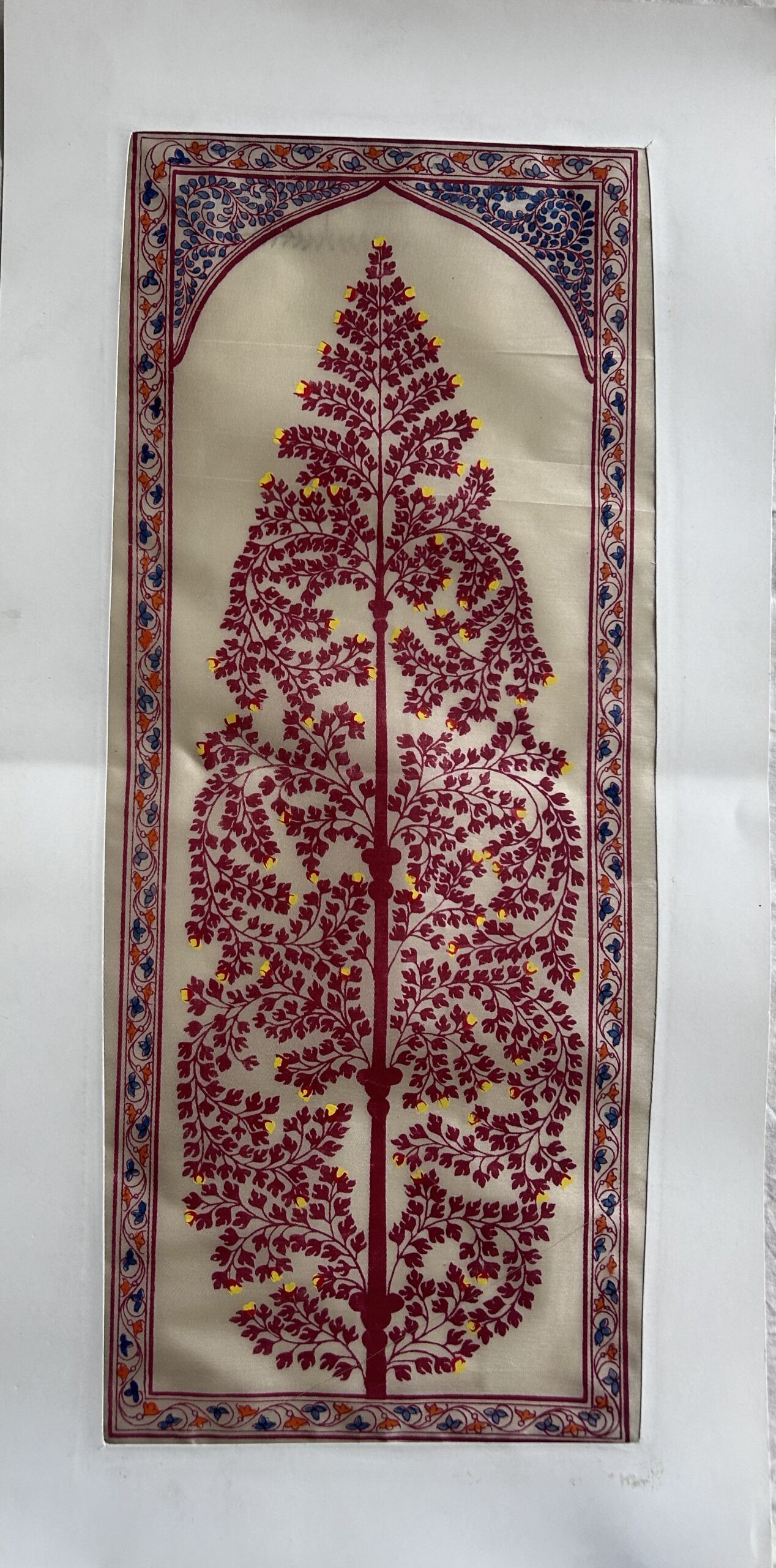 Tree of Life #33 - Pattachitra Art - Tussore Silk Painting - 6*16 inch - In Silk Cloth - Unframed