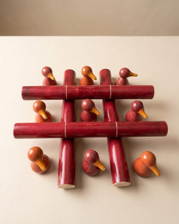 Channapatna Toy Tic-Tac-Toe - Wooden (Sticks & Birds Game)