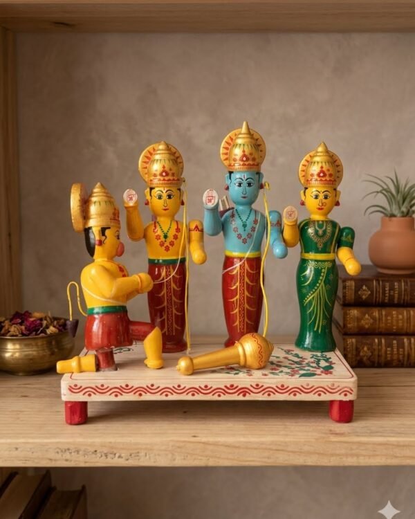 Chinnapatna Standing Ram Darbaar - Wooden Figurine (9 Inch height * 9 inch Length)