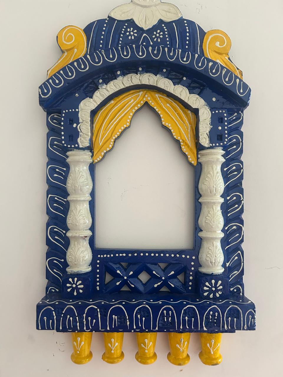Handpainted Blue Wooden Jharokha (16 inch)