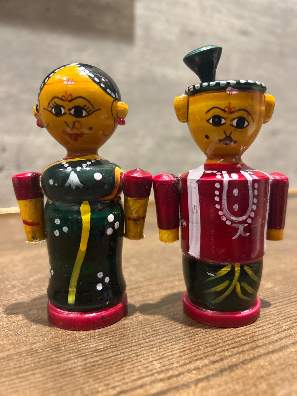 Channapatna Couple - Wooden Figurine (4 Inch) - Image 2