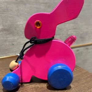 Chinnapatna Pull Toy Rabbit - assorted colour wooden (Length - 8.5 inches, height - 4.5 inch)
