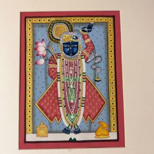 Shrinath Ji Pachwai Art - Traditional Cloth Hand Painting -12*10 inch - Unframed - 17