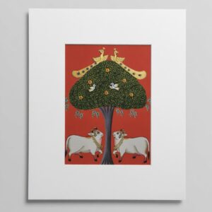 Cow Pachwai Art - Traditional Cloth Hand Painting -12*10 inch - Unframed - 08