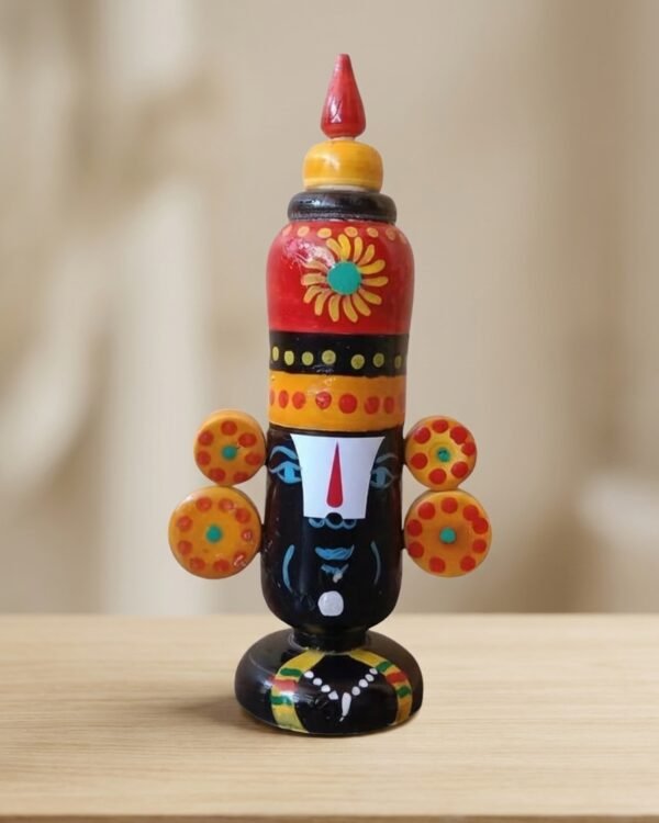 Chinnapatna Balaji face Idol - Wooden Figurine (8 Inch)