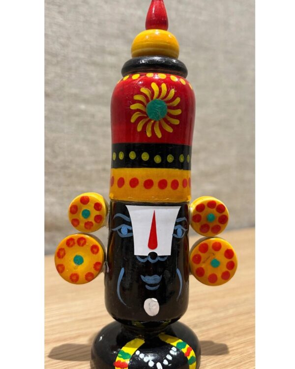 Chinnapatna Balaji face Idol - Wooden Figurine (8 Inch)