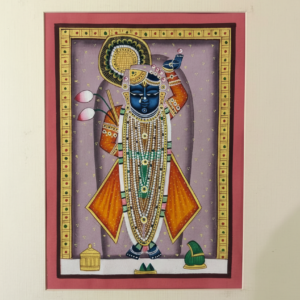 Shrinath Ji Pachwai Art - Traditional Cloth Hand Painting -12*10 inch - Unframed - 13