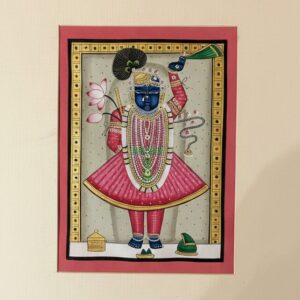 Shrinath Ji Pachwai Art - Traditional Cloth Hand Painting -12*10 inch - Unframed - 12