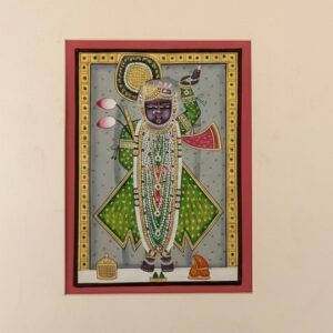 Shrinath Ji Pachwai Art - Traditional Cloth Hand Painting -12*10 inch - Unframed - 04