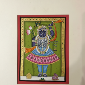Shrinath Ji Pachwai Art - Traditional Cloth Hand Painting -12*10 inch - Unframed - 20
