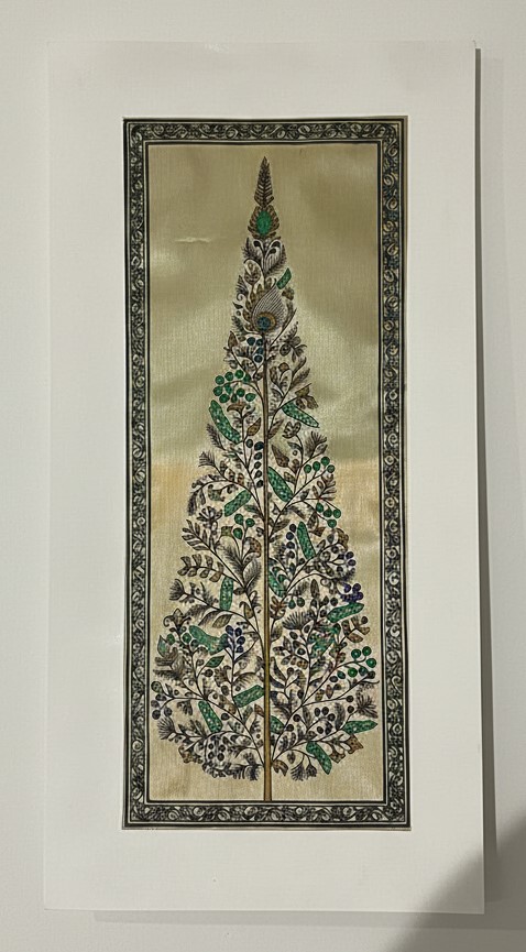 Tree of Life #41 - Pattachitra Art - Tussore Silk Painting - 6*16 inch - In Silk Cloth - Unframed - Image 3
