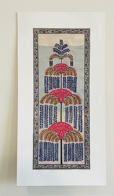 Tree of Life #40 - Pattachitra Art - Tussore Silk Painting - 6*16 inch - In Silk Cloth - Unframed