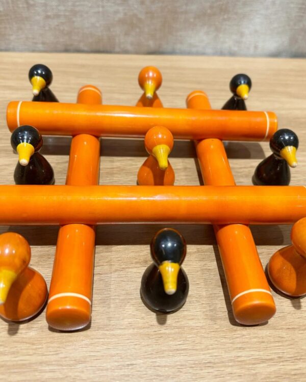 Channapatna Toy Tic-Tac-Toe - Wooden (Sticks & Birds Game)