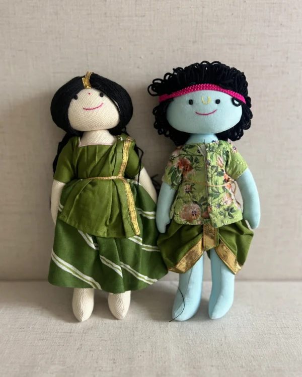 Cotton Doll - Boy & Girl Green - 24cms
