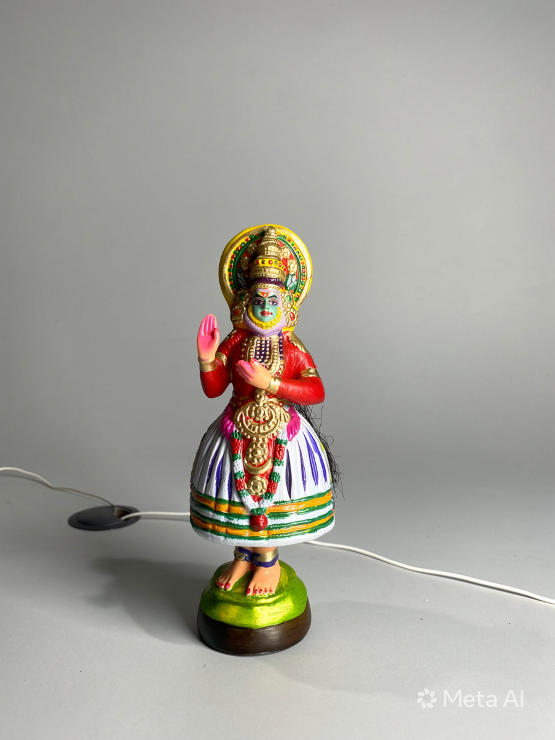 Kuchhipudi Tanjore Dancing Doll (Paper Mache) - 12 Inch Height