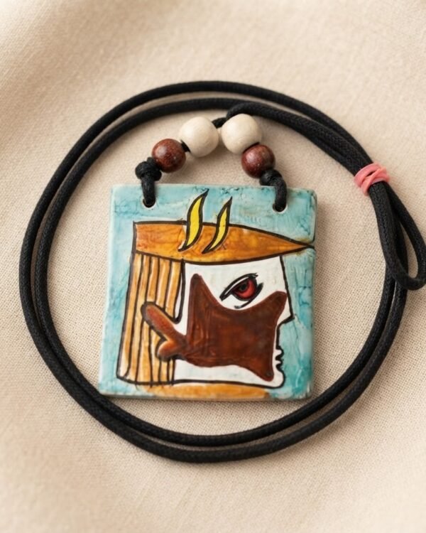 Chains / Bag tag - Rectangular #2 - Bamboo Hand Painted