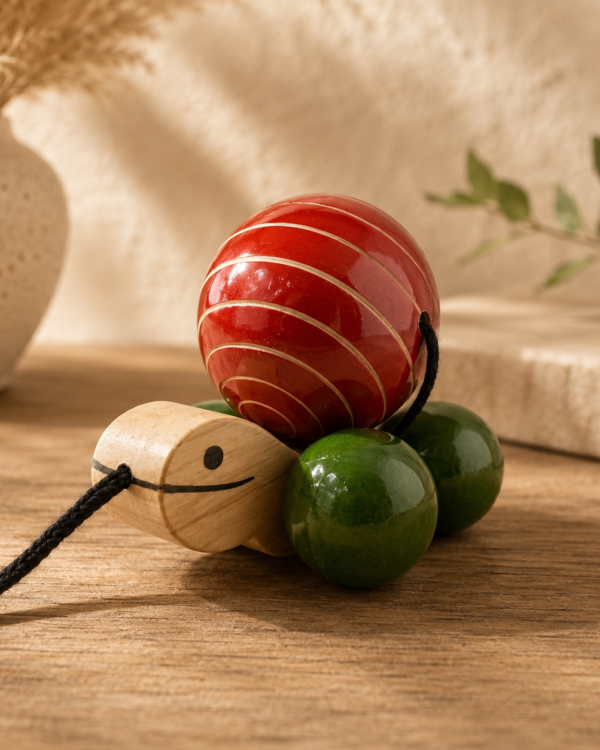 Chinnapatna Wooden Pull Toys - Tortoise with a Ball