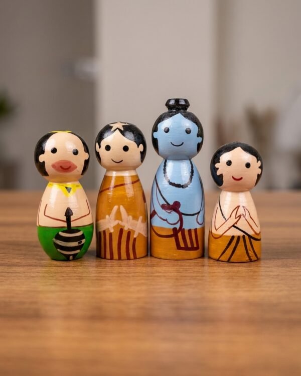 Handcrafted Wooden Shri Ram ji Family Doll Set of 4