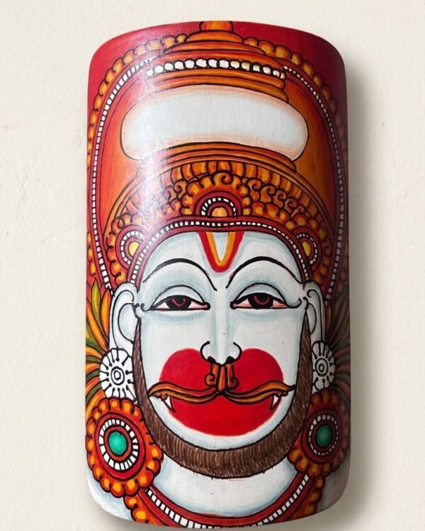 Kerela Mural Hanuman Ji - Bamboo Hand Painted - 7*5 Inch