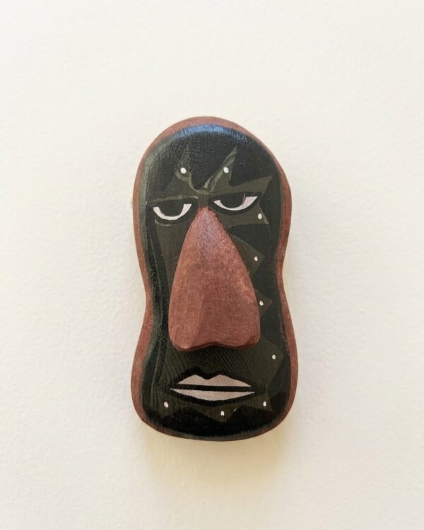 Bamboo Mask Painting #3 Hand-Painted on Bamboo (approx 5 Inches Height)
