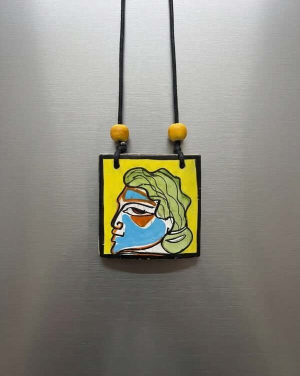 Chains / Bag tag - Rectangular #3 - Bamboo Hand Painted